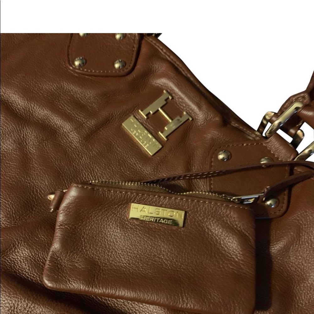 Halston Heritage brown leather tote